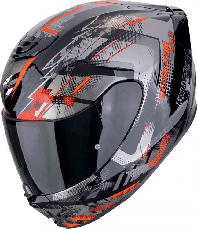 Мотошлем интеграл Scorpion EXO-391 Clutter Черный/Серый/Красный 139-480-24-02