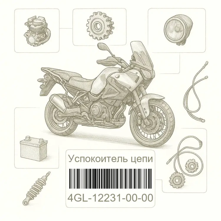 4GL-12231-00-00 Успокоитель цепи, Yamaha Номер детали 4GL-12231-00-00, 4GL122310000, 4GL-12231-00, 4GL1223100, 4GL 12231 00