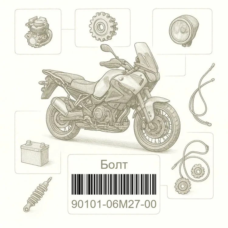 90101-06M27-00 Болт, Yamaha Номер детали 90101-06M27-00, 9010106M2700, 90101-06M27, 9010106M27, 90101 06M27