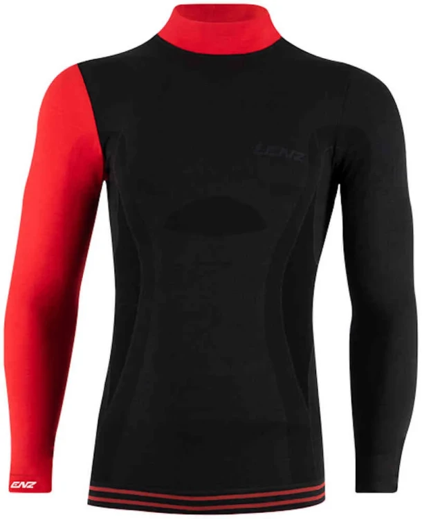 термобелье - майка Lenz 6.0 Merino Turtle Neck Черный/Красный 294-23