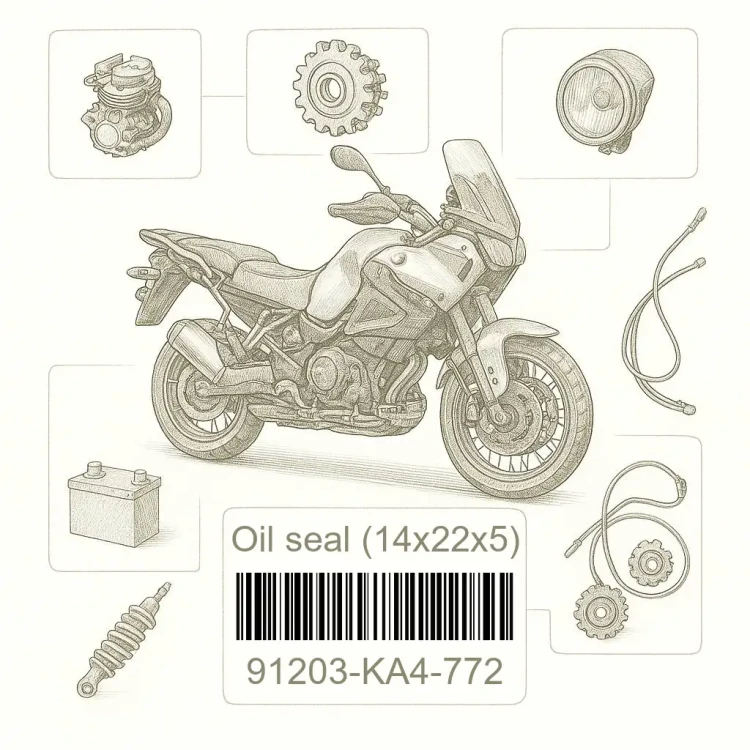 91203-KA4-772 Oil seal (14x22x5), Honda Номер детали 91203-KA4-772, 91203KA4772