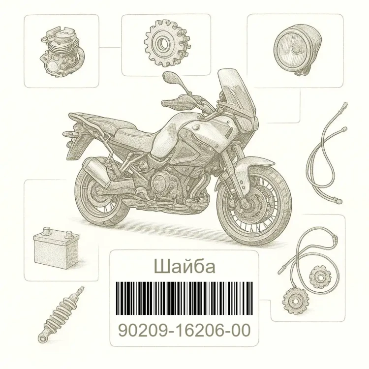 90209-16206-00 Шайба, Yamaha Номер детали 90209-16206-00, 902091620600, 90209-16206, 9020916206, 90209 16206