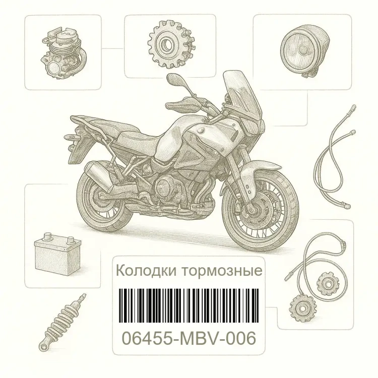 06455-MBV-006 Колодки тормозные, Honda Номер детали 06455-MBV-006, 06455MBV006