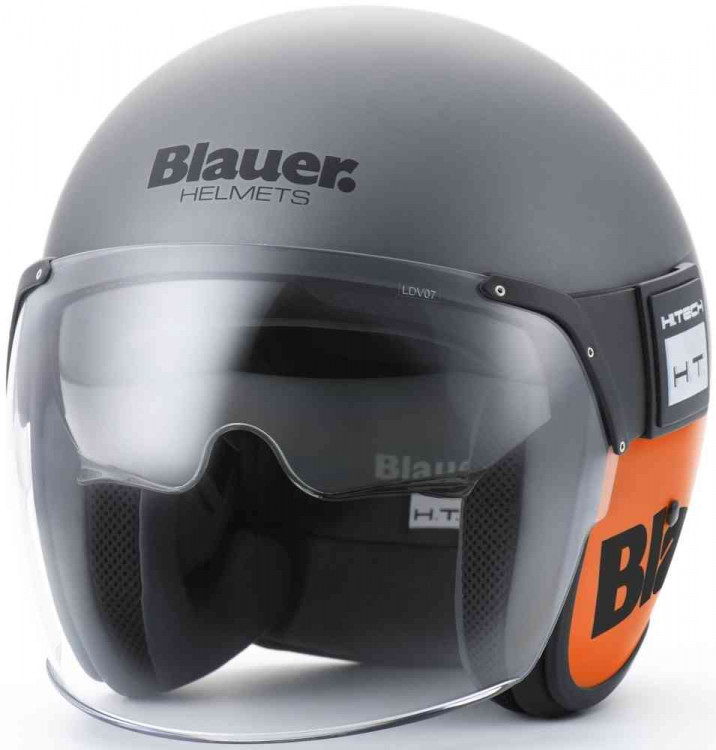 Мотошлем открытый Blauer Pod 06 Серый матовый/оранжевый 12CBKHU01333-H00001-H79-S