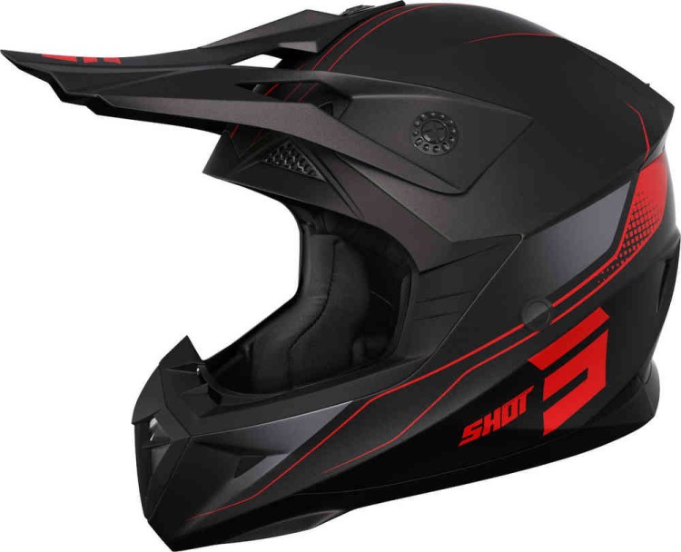 Мотошлем для мотокросса и эндуро Shot Pulse Edge Черный матовый/Красный A07-21D1-D04-07