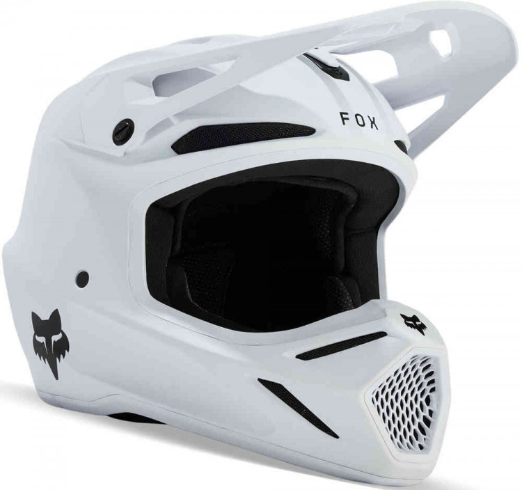 Мотошлем для мотокросса и эндуро FOX V3 Solid MIPS Матовый белый 31365-067-M