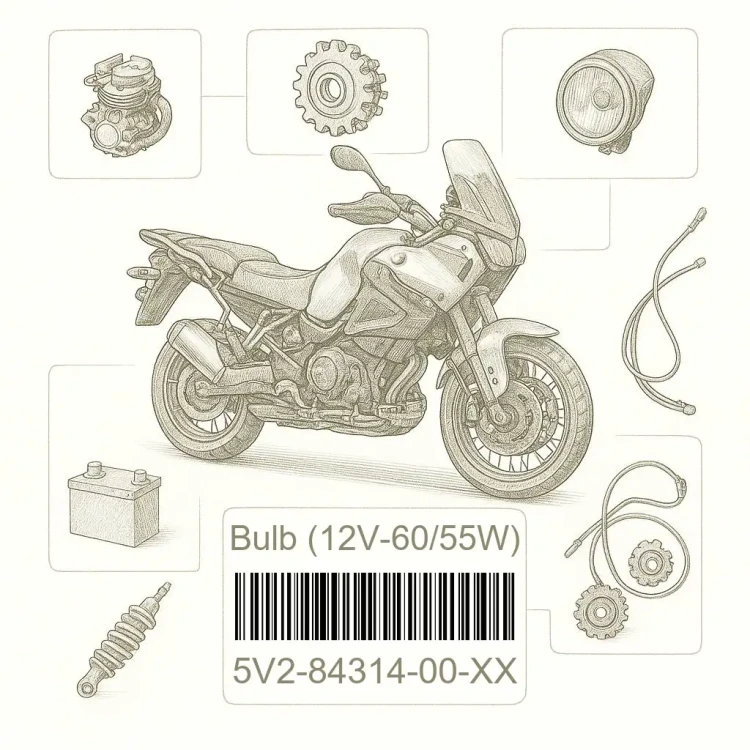 5V2-84314-00-XX Bulb (12V-60/55W), Yamaha Номер детали 5V2-84314-00-XX, 5V28431400XX