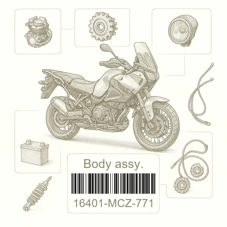 16401-MCZ-771 Body assy., throttle, Honda Номер детали 16401-MCZ-771, 16401MCZ771