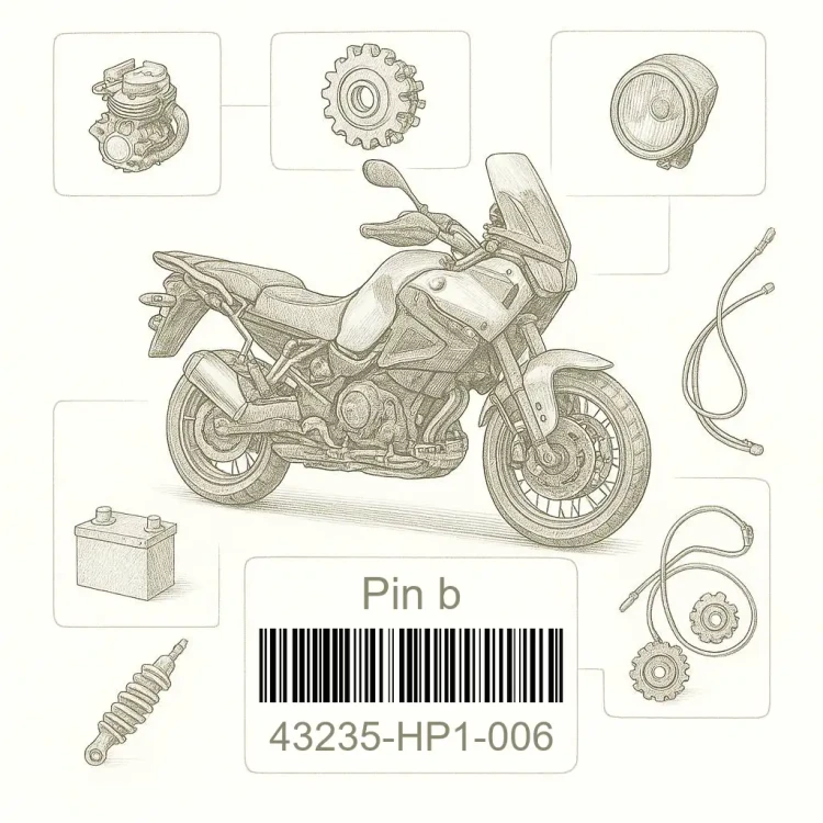 43235-HP1-006 Pin b, Honda Номер детали 43235-HP1-006, 43235HP1006