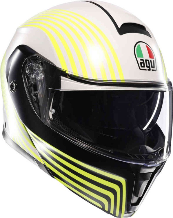 Мотошлем модуляр AGV Streetmodular Iseo Белый/Желтый 18296001-012-XS