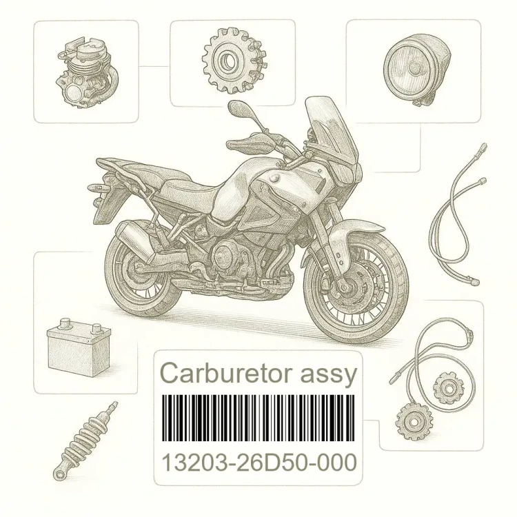 13203-26D50-000 Carburetor assy, mr, Suzuki Номер детали 13203-26D50-000, 1320326D50000, 13203-26D50, 1320326D50, 13203 26D50