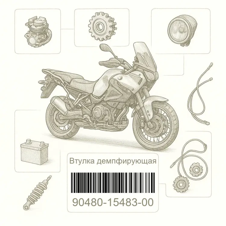 90480-15483-00 Втулка демпфирующая, Yamaha Номер детали 90480-15483-00, 904801548300, 90480-15483, 9048015483, 90480 15483