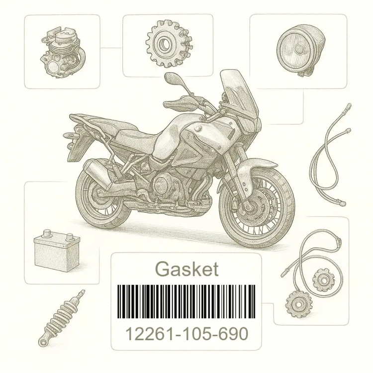 12261-105-690 Gasket, cyl stud, Honda Номер детали 12261-105-690, 12261105690