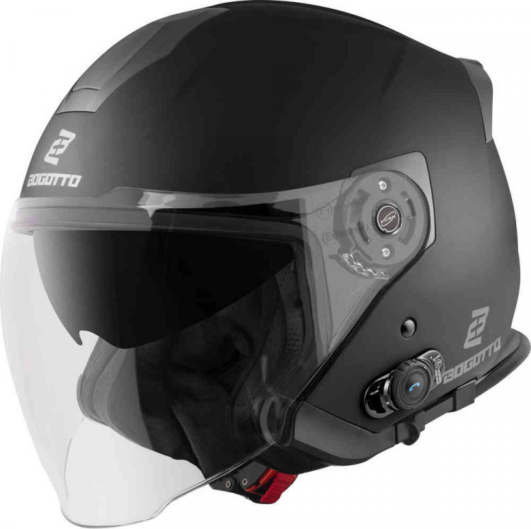 Мотошлем открытый Bogotto H586 BT Solid Bluetooth Черный матовый BGT-05-MH-089-1010-M