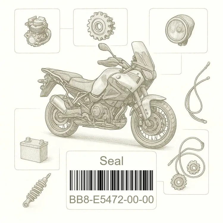 BB8-E5472-00-00 Seal, Air Duct, Yamaha Номер детали BB8-E5472-00-00, BB8E54720000, BB8-E5472-00, BB8E547200, BB8 E5472 00
