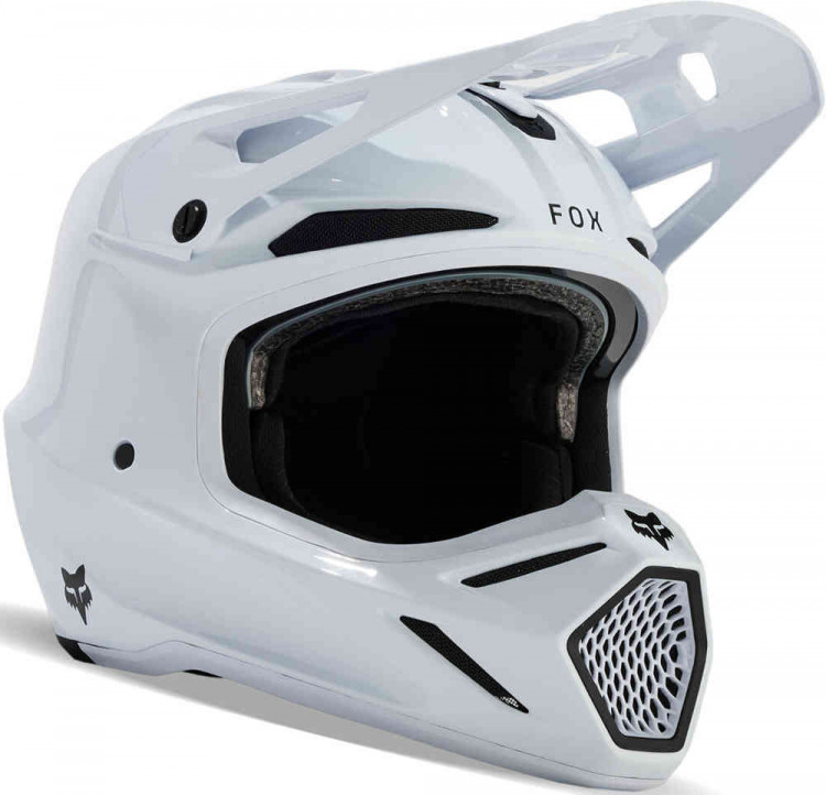 Мотошлем для мотокросса и эндуро FOX V3 RS Carbon Solid MIPS Белый 31361-008-M