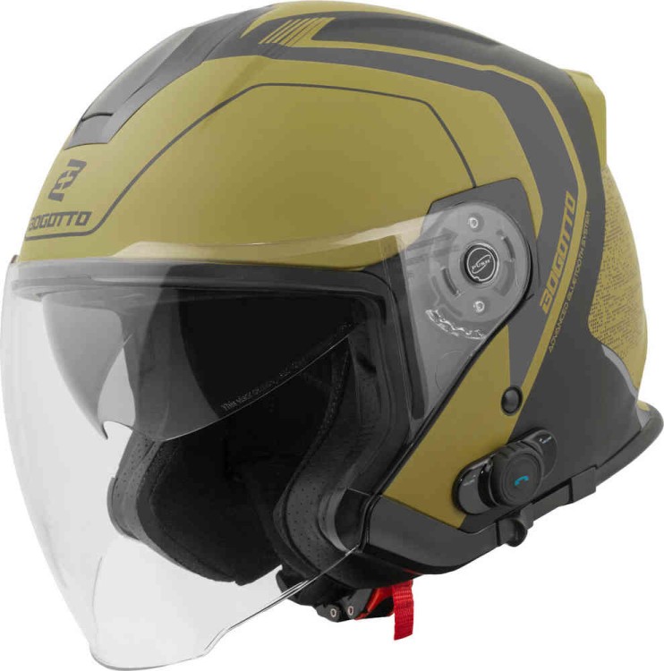 Мотошлем открытый Bogotto H586 BT Illus Черный матовый/золотой BGT-05-MH-095-19-XS