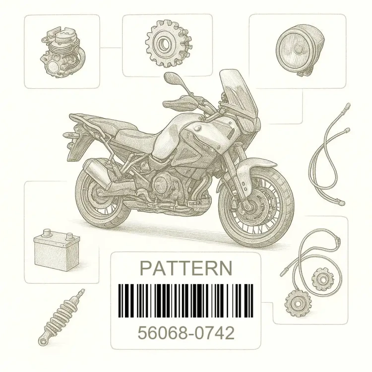 56068-0742 PATTERN,SIDE COVER,RR, Kawasaki Номер детали 56068-0742, 560680742