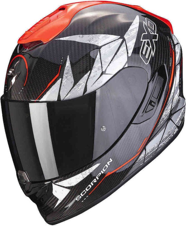 Мотошлем интеграл Scorpion EXO-1400 Evo Air Aranea Черный/Красный 114-382-160-07