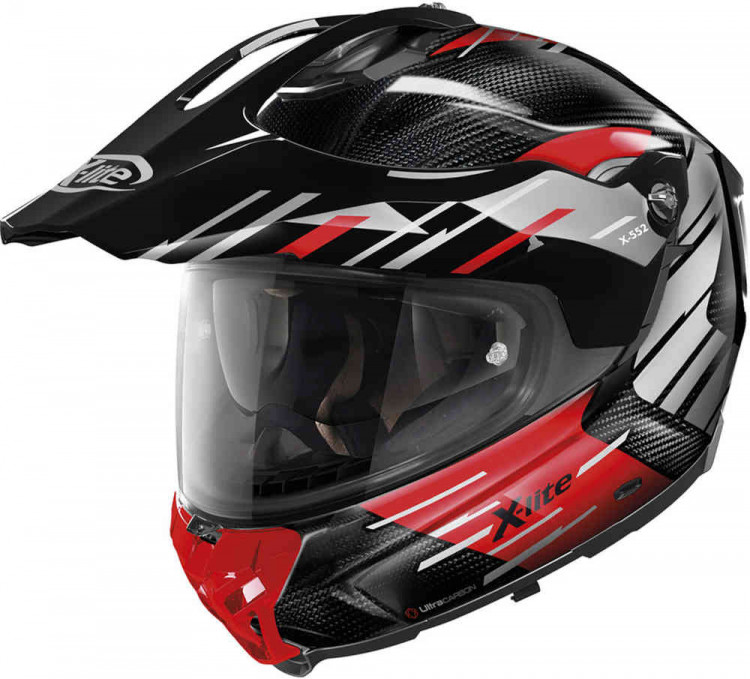 Мотошлем для мотокросса и эндуро X-Lite X-552 Ultra Carbon Waypoint N-Com Черный/Серый/Красный XU50006390192