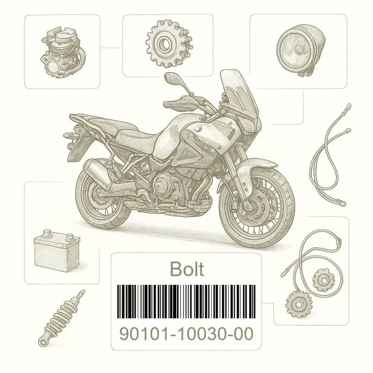 90101-10030-00 Bolt, Yamaha Номер детали 90101-10030-00, 901011003000, 90101-10030, 9010110030, 90101 10030