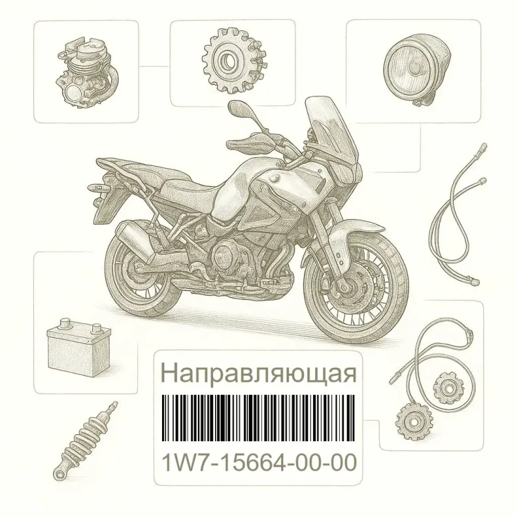 1W7-15664-00-00 Направляющая, Yamaha Номер детали 1W7-15664-00-00, 1W7156640000, 1W7-15664-00, 1W71566400, 1W7 15664 00