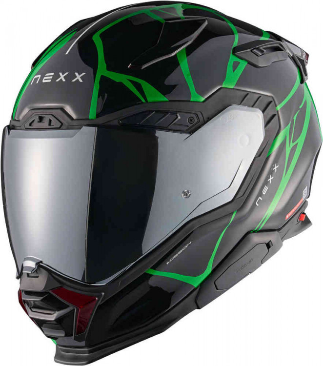 Мотошлем интеграл Nexx X.WST 3 B-Side Черный/Зеленый 01XS301477009XXS