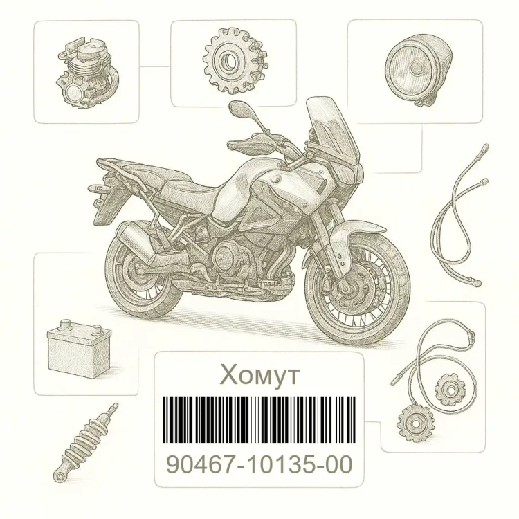 90467-10135-00 Хомут, Yamaha Номер детали 90467-10135-00, 904671013500, 90467-10135, 9046710135, 90467 10135