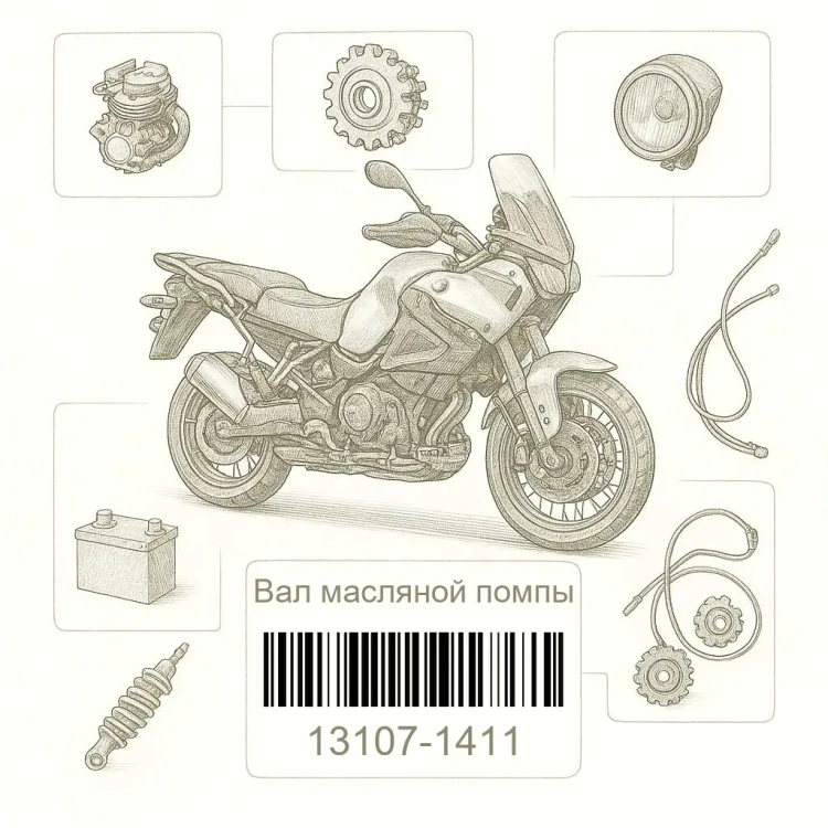 13107-1411 Вал масляной помпы, Kawasaki Номер детали 13107-1411, 131071411