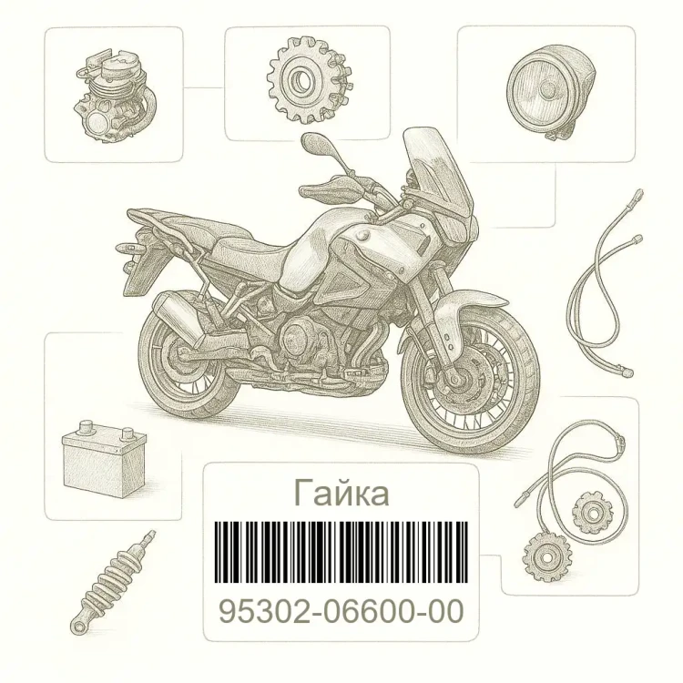 95302-06600-00 Гайка, Yamaha Номер детали 95302-06600-00, 953020660000, 95302-06600, 9530206600, 95302 06600