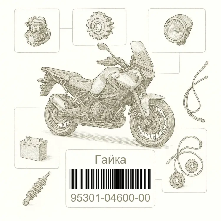 95301-04600-00 Гайка, Yamaha Номер детали 95301-04600-00, 953010460000, 95301-04600, 9530104600, 95301 04600