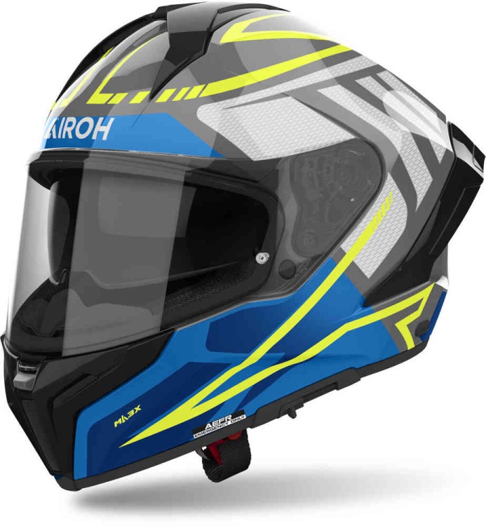 Мотошлем интеграл Airoh Matryx Rider Черный/Синий/Желтый MXR18S
