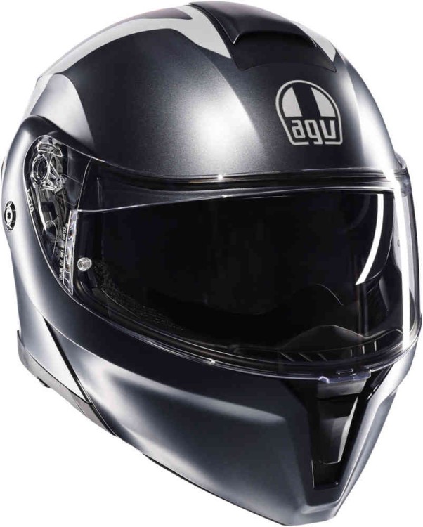 Мотошлем модуляр AGV Streetmodular Resia Серый матовый/красный 18296001-006-M
