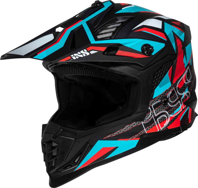 Мотошлем для мотокросса и эндуро IXS iXS363 2.0 Черный/Бирюзовый X12045-M42-2XL