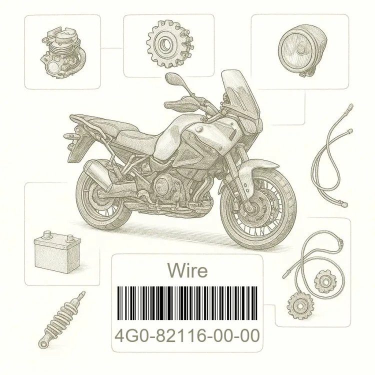 4G0-82116-00-00 Wire, Minus Lead, Yamaha Номер детали 4G0-82116-00-00, 4G0821160000, 4G0-82116-00, 4G08211600, 4G0 82116 00