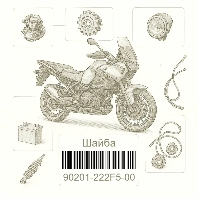90201-222F5-00 Шайба, Yamaha Номер детали 90201-222F5-00, 90201222F500, 90201-222F5, 90201222F5, 90201 222F5