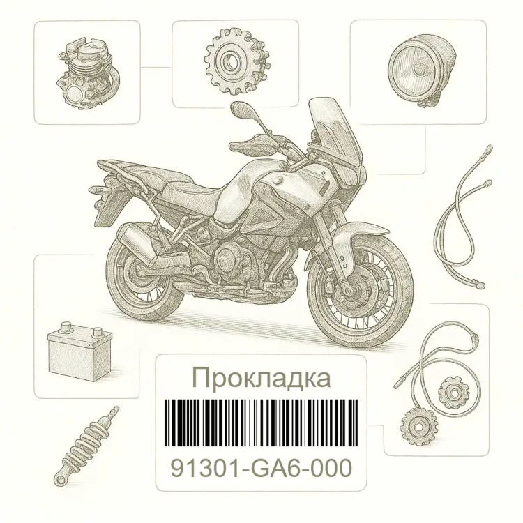 91301-GA6-000 Прокладка, Honda Номер детали 91301-GA6-000, 91301GA6000, 91301-GA6, 91301GA6, 91301 GA6