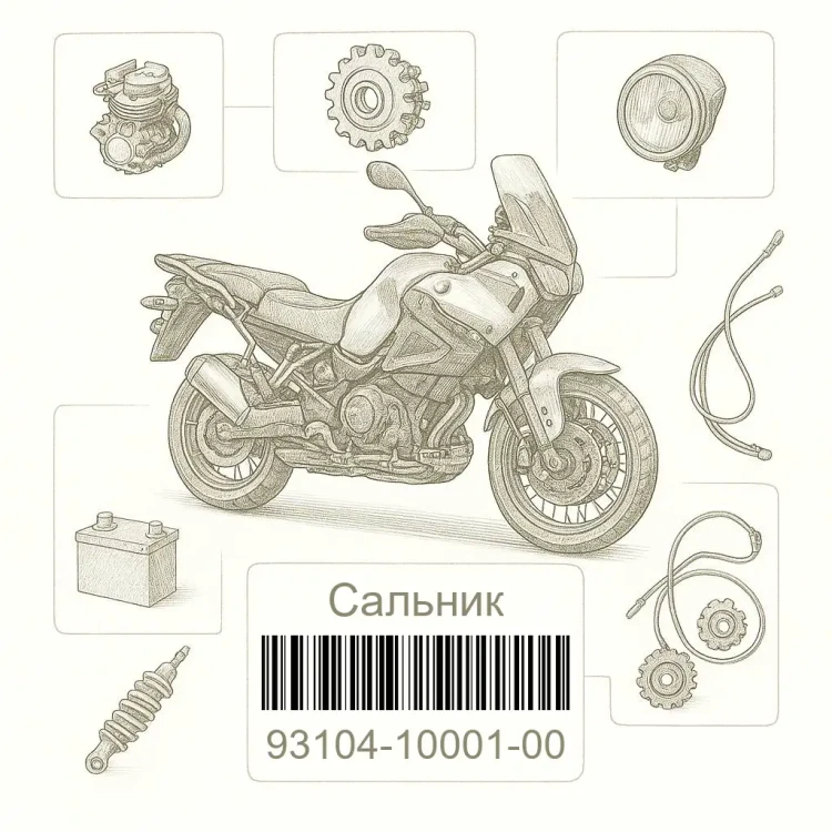 93104-10001-00 Сальник, Yamaha Номер детали 93104-10001-00, 931041000100, 93104-10001, 9310410001, 93104 10001