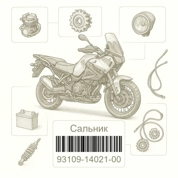 93109-14021-00 Сальник, Yamaha Номер детали 93109-14021-00, 931091402100, 93109-14021, 9310914021, 93109 14021
