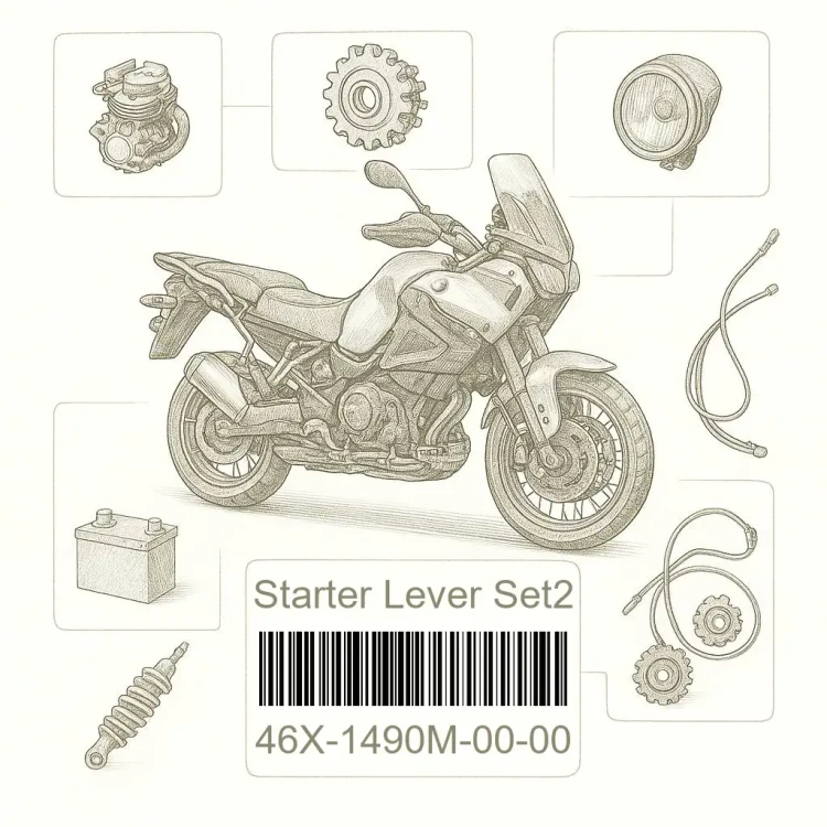 46X-1490M-00-00 Starter Lever Set2, Yamaha Номер детали 46X-1490M-00-00, 46X1490M0000, 46X-1490M-00, 46X1490M00, 46X 1490M 00