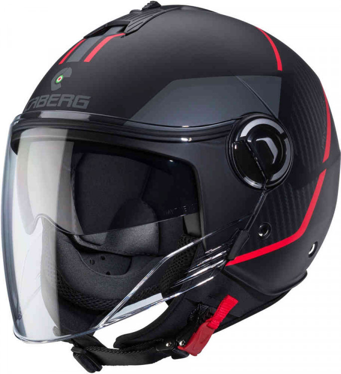 Мотошлем открытый Caberg Riviera V4 X Geo Черный матовый/Красный CA20057023-2XL