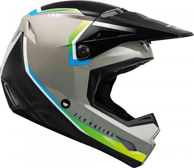 Мотошлем для мотокросса и эндуро Fly Racing Kinetic Vision Серый/Черный 70004-XS-646