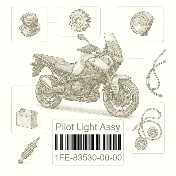 1FE-83530-00-00 Pilot Light Assy, Yamaha Номер детали 1FE-83530-00-00, 1FE835300000, 1FE-83530-00, 1FE8353000, 1FE 83530 00