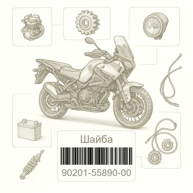 90201-55890-00 Шайба, Yamaha Номер детали 90201-55890-00, 902015589000, 90201-55890, 9020155890, 90201 55890