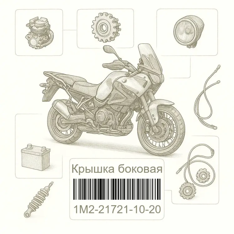1M2-21721-10-20 Крышка боковая, Yamaha Номер детали 1M2-21721-10-20, 1M2217211020