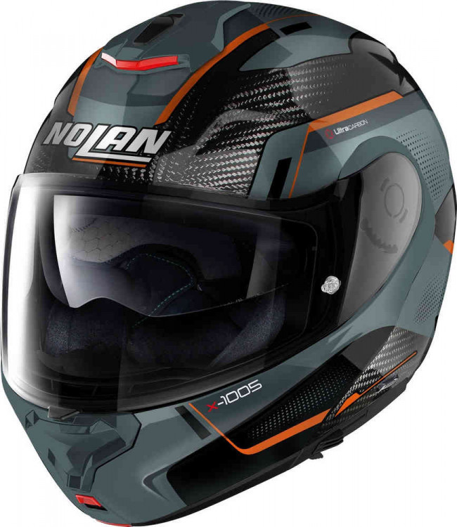 Мотошлем модуляр Nolan X-1005 Ultra Carbon Undercover N-Com Серый/Оранжевый U150006910455