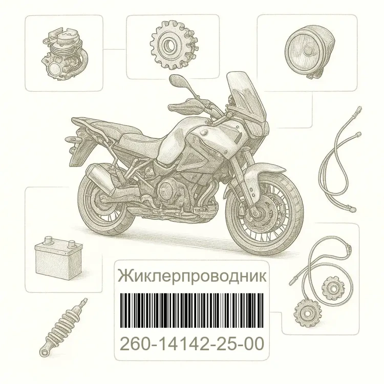 260-14142-25-00 Жиклерпроводник, Yamaha Номер детали 260-14142-25-00, 260141422500, 260-14142-25, 2601414225, 260 14142 25