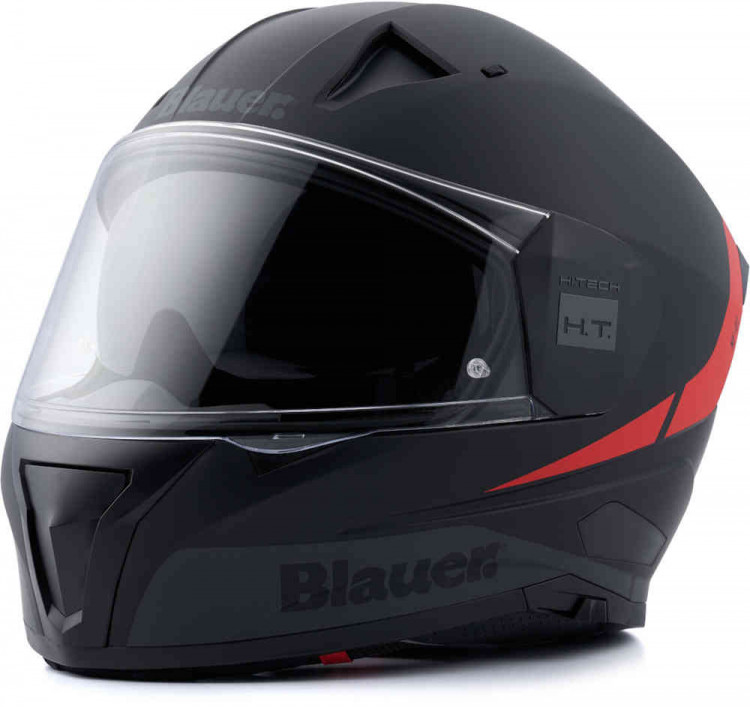 Мотошлем интеграл Blauer Naca NF01A Черный матовый/Красный 12CBKH030114-H00035-H86-XL