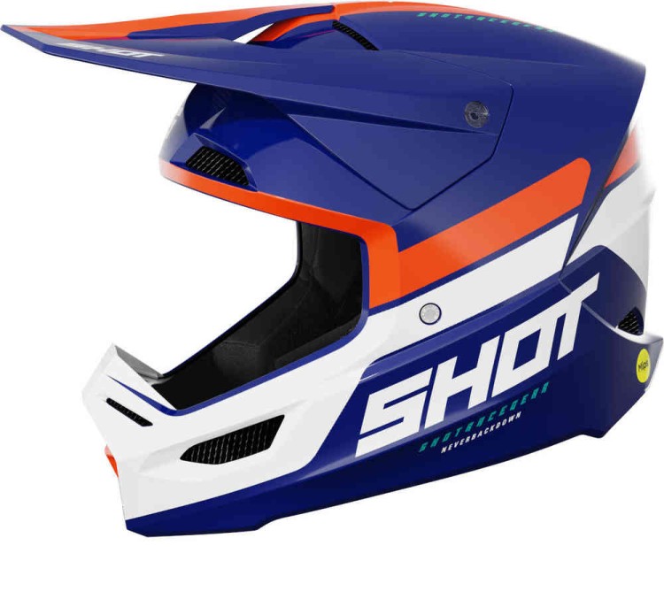 Мотошлем для мотокросса и эндуро Shot Race Iron Синий/Оранжевый A07-21B1-G01-07