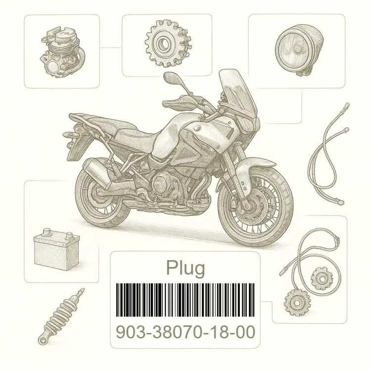 903-38070-18-00 Plug, Yamaha Номер детали 903-38070-18-00, 903380701800, 903-38070-18, 9033807018, 903 38070 18